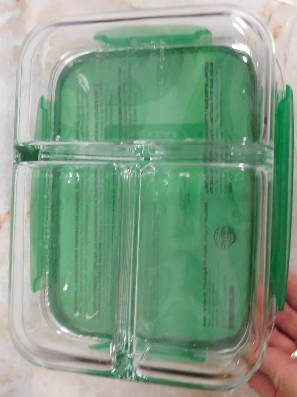 Pyrex Snapware Glass Meal Box 3 Compartments 5.5 Cup NEW